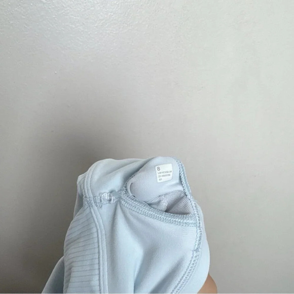 Lululemon Womens 8 Ribbed Nulu Asymmetrical Yoga Tank Top Sheer Blue - Picture 10 of 10